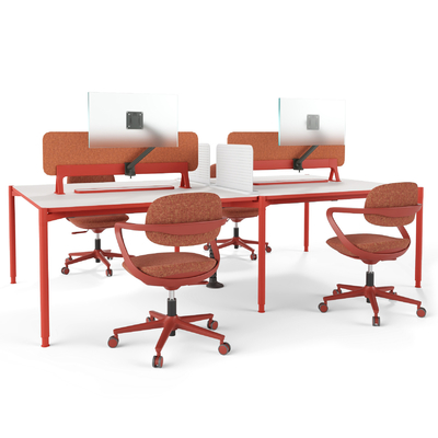 Купить Flex Custom Rectangular 4 Person Office Workstation Desk Утонченный дизайн современный online manufacture