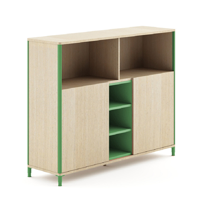 Купить FLEX Modern Multi Tier Office Credenza Sideboard с пятью открытыми полками с двойной дверью online manufacture