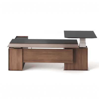 Купить Executive Office Desk Electric Height Adjustable Standing Desk Modern Ergonomic Leather Manager Table Capri T online manufacture