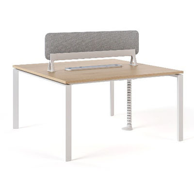 Два человека двусторонний рабочий стол с экраном управления кабелями современный стиль